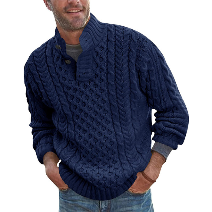 Solid Color Knit Sweatshirt