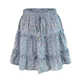 Floral Print Pleated Mini Skirt