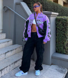 Fashion Print Baseball Jacket