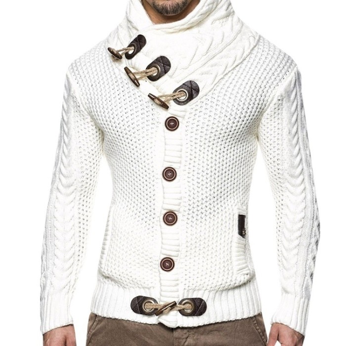 Men's High Collar Sweater Coat