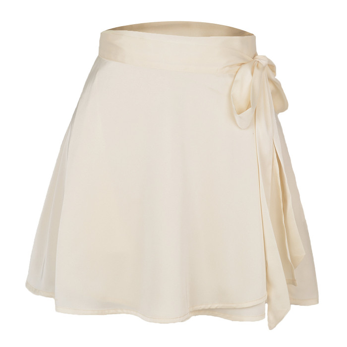 High Waist Satin Short Skirt