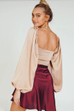 High Waist Satin Short Skirt