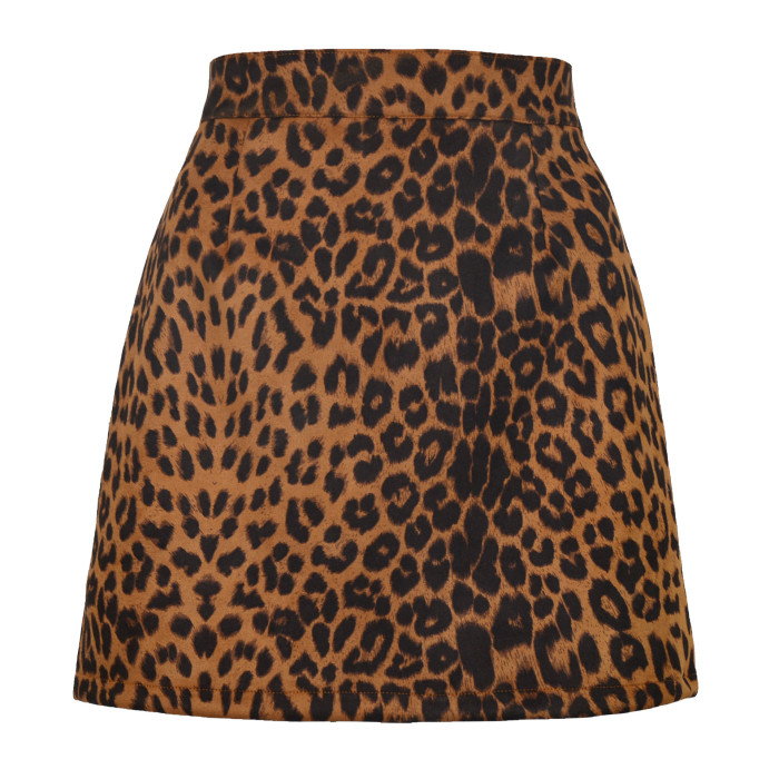 Solid Color Slit Short Skirt