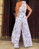Halter Sleeveless Wide Leg Pants Jumpsuit