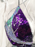 Sequin Butterfly Sexy Crop Top