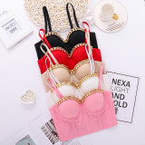 Women's Gold Chain Sling Vest Fishbone Strapless Blouse
