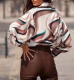 Multicolor Long Sleeve Blouse Top