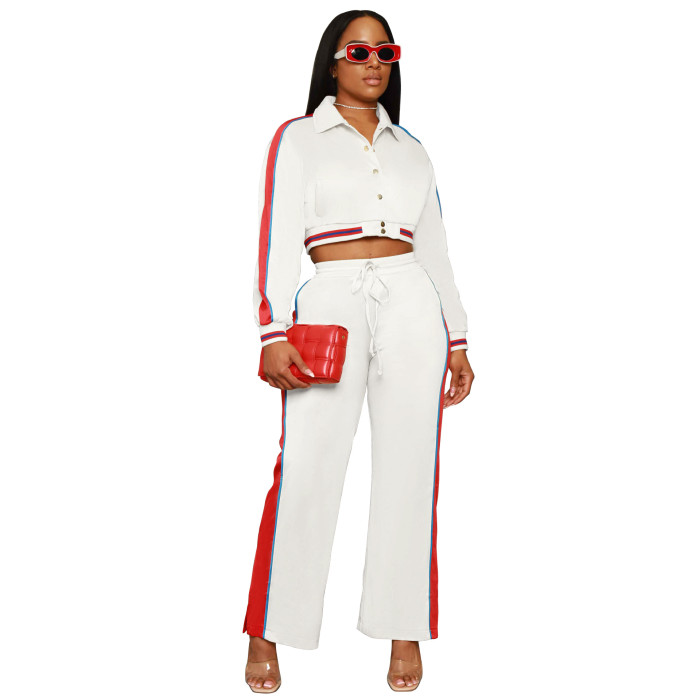 Crop Jacket 2 Piece Jogger Pant Set