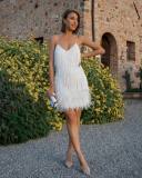 Sequin Feather Tassel Sexy Party Dress