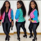 Color Block Knitted Short Cardigan
