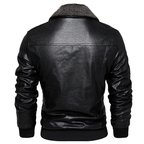 Luxury Men's Pu Leather Jacket Coat