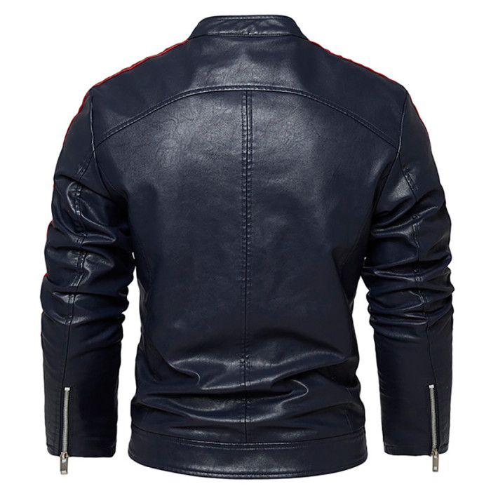 Winter clothes Thickened warm leather jacket jacket Men's machine leather jacket PU leather coat