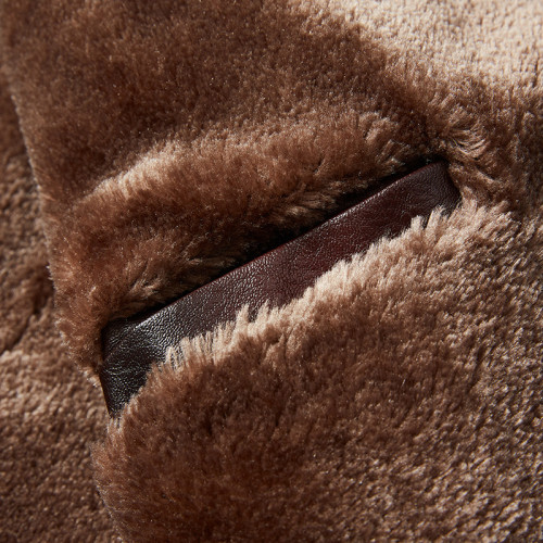Warm Plush Men's Leather Coat 
