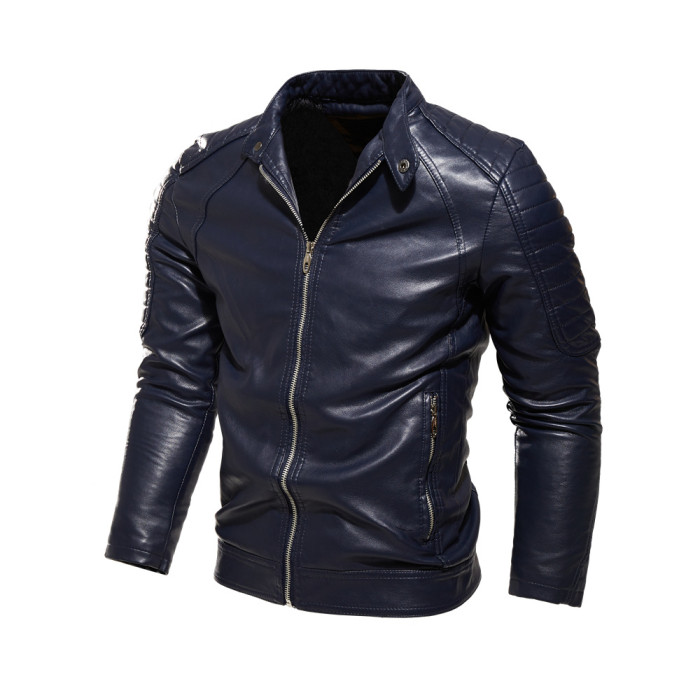 Fox Fur Pu Leather Men's Jacket Coat