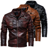 Faxu Leather Men's Zipper Jackt