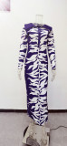 Pattern Print Casual Midi Long Dress