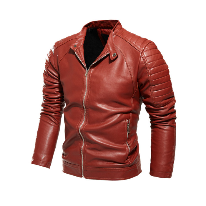 Fox Fur Pu Leather Men's Jacket Coat