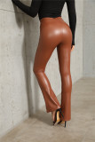 Women Slim Pu Leather Pants