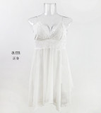 Lace Mesh Babydoll And Robe Set