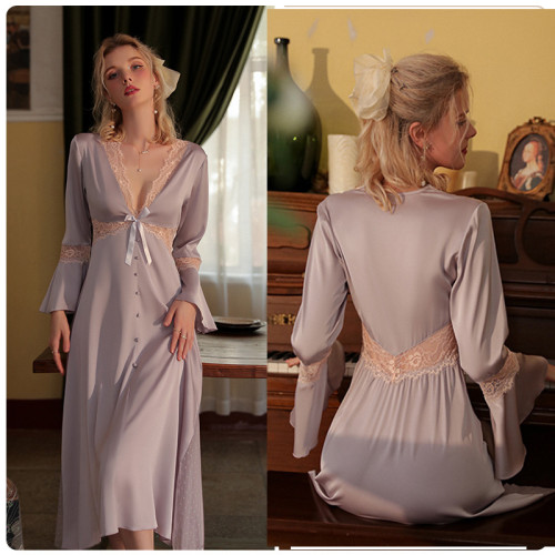 Satin Sexy Sleepwear Nightgown