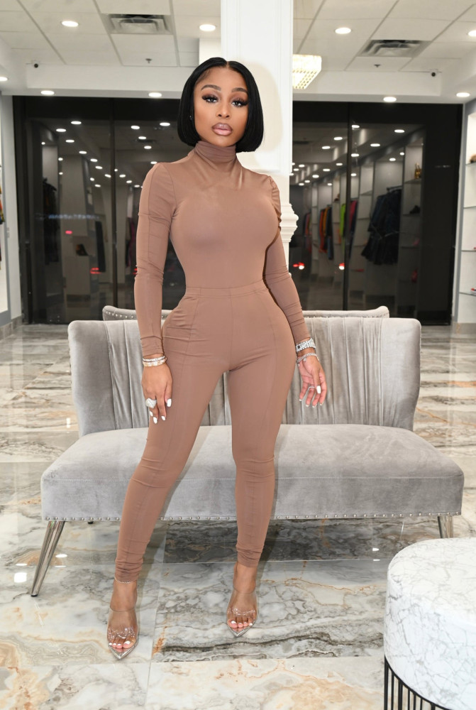 Solid Color Bodysuit And Skinny Pant Set