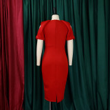 Lady Cold Shoulder OL Bodycon Dress