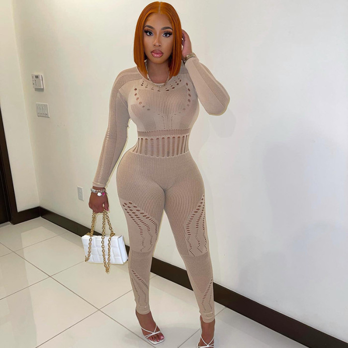 Knit Sexy Tight Bodycon Jumpsuit 