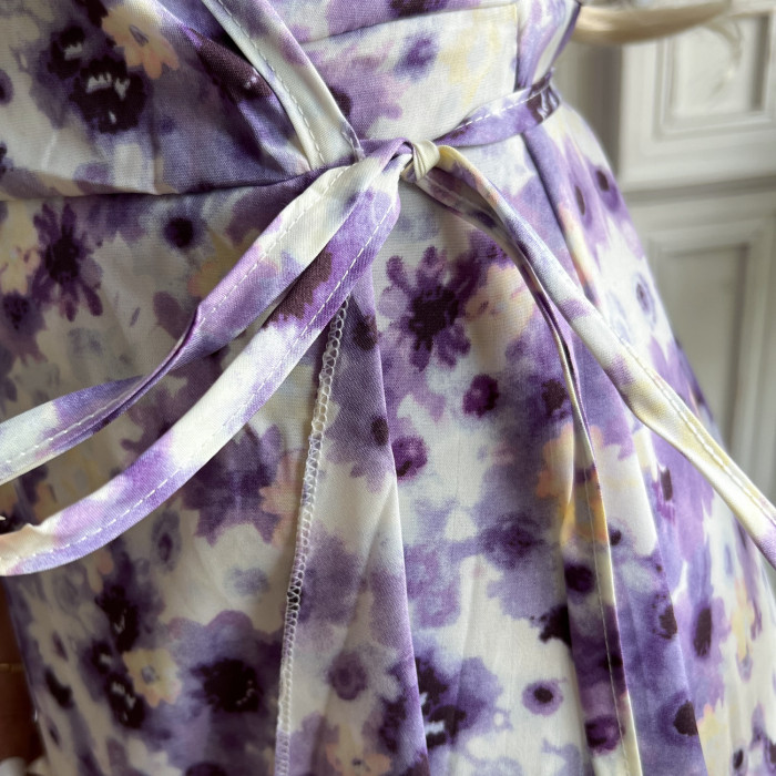 Floral Print Casual Wrap Dress