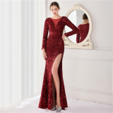 High Slit Sexy Sequin Cocktail Party Dress