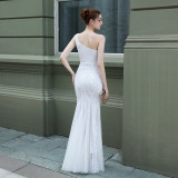 Wedding Sequins One Shoulder Mermaid Bridal Dress