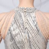 Sequins Scoop Neck Mermaid Evening Dress
