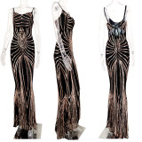 Sleeveless Sexy Sequin Evening Gown