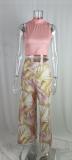 Print Wide Leg Pant 2 Piece Set
