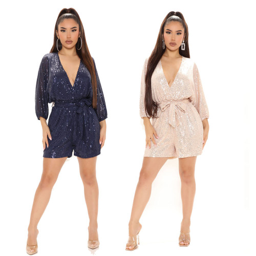 Bling Sequin Sexy Romper Short Jumpsuit