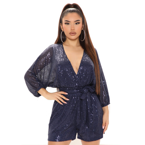 Bling Sequin Sexy Romper Short Jumpsuit