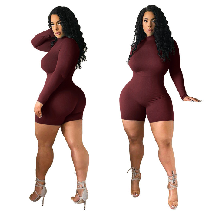 Women Spring Long Sleeves Basic Rompers