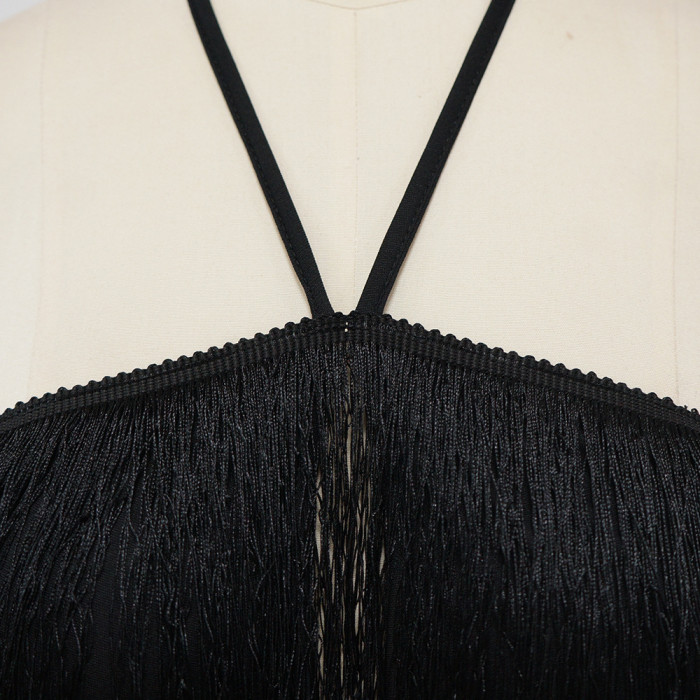 Hollow Cut Out Sexy Tassel Club Dress