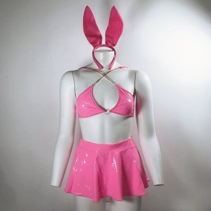 Pu Leather Sexy Bunny Cosplay Lingerie