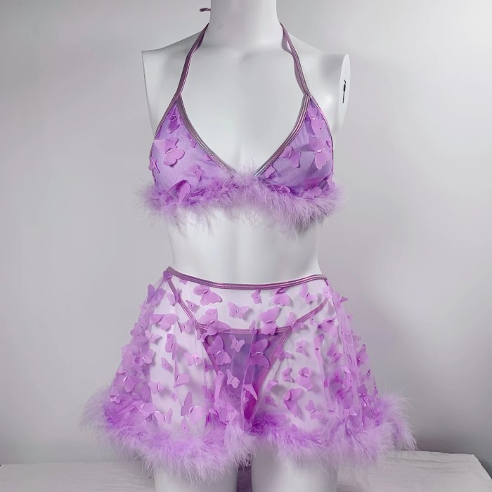 Feather Mesh Transparent Sexy Lingerie