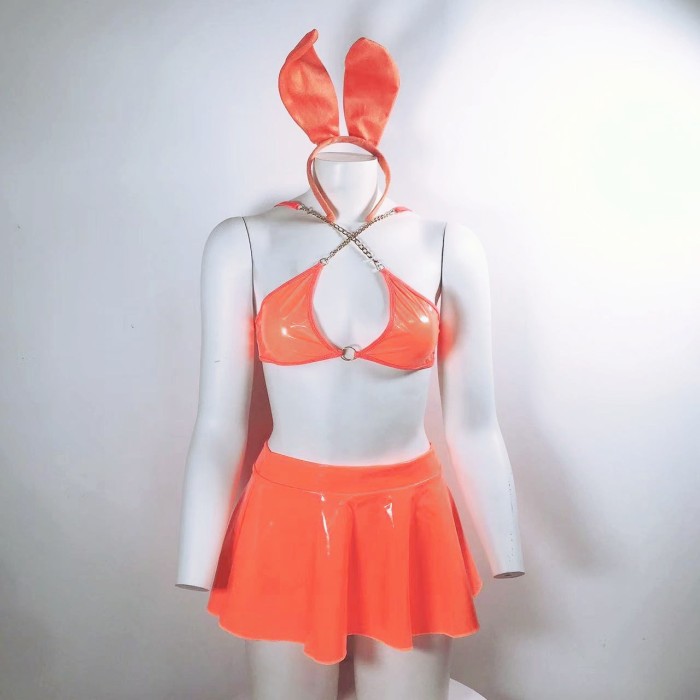 Pu Leather Sexy Bunny Cosplay Lingerie