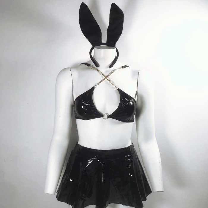 Pu Leather Sexy Bunny Cosplay Lingerie