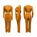 V Neck Crop Top And Wide Leg Pants