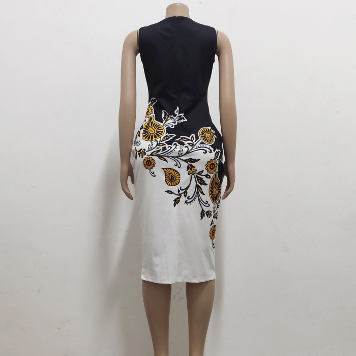 Pattern Print Casual Sun Dress
