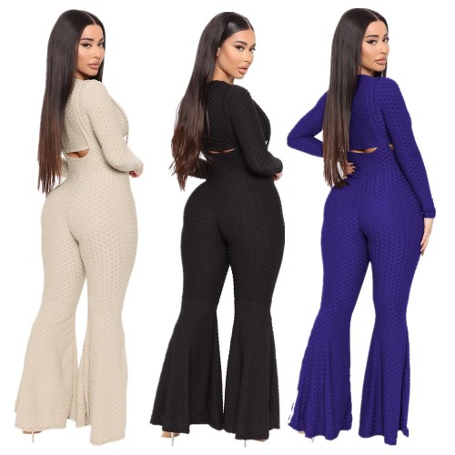 Crop Top Suspenders Jumpsuit 2  Piece Set