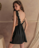 Lace Nightdress Ruffled Princess Style Strap Dress