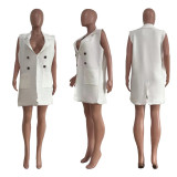 Women Casual Solid Long Vest