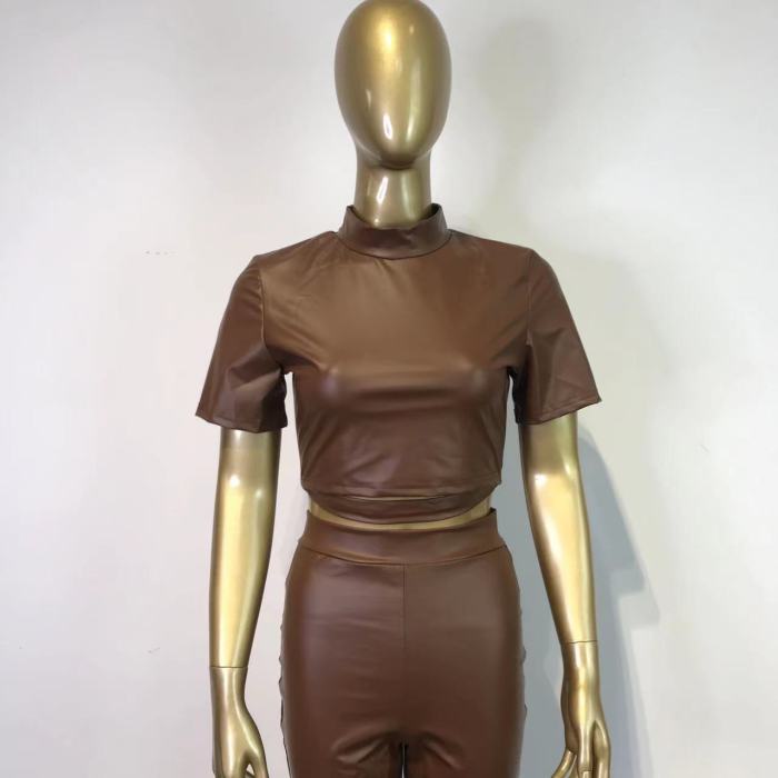 Pu leather 2 Piece Outfit