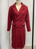 Double Button Women Long Coat