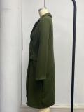 Double Button Women Long Coat