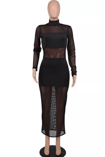 Hollow Out Mesh Sexy Bodycon Dress